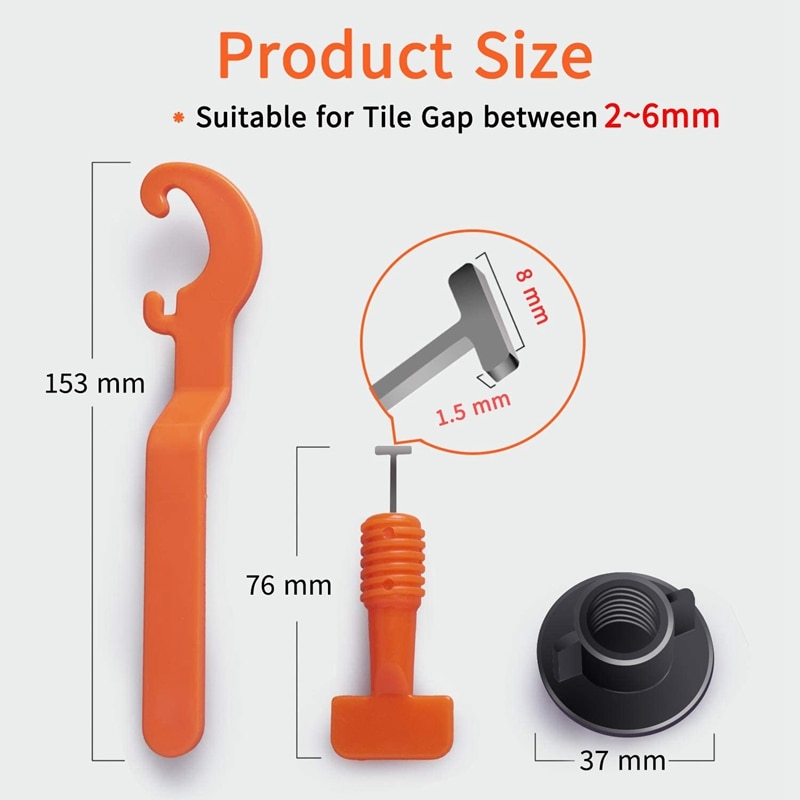 500Pcs Tile Leveling Clips 100Pcs Flat Ceramic Floor Wall Construction Tools Reusable Tile Leveling System Kit