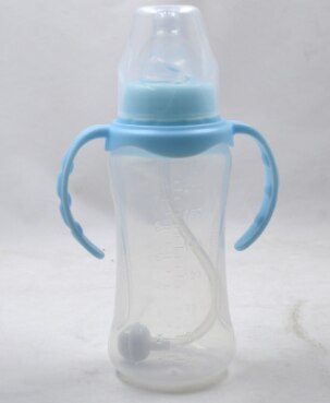 Botella de plástico con etiqueta para chupete, 240ml: Blue