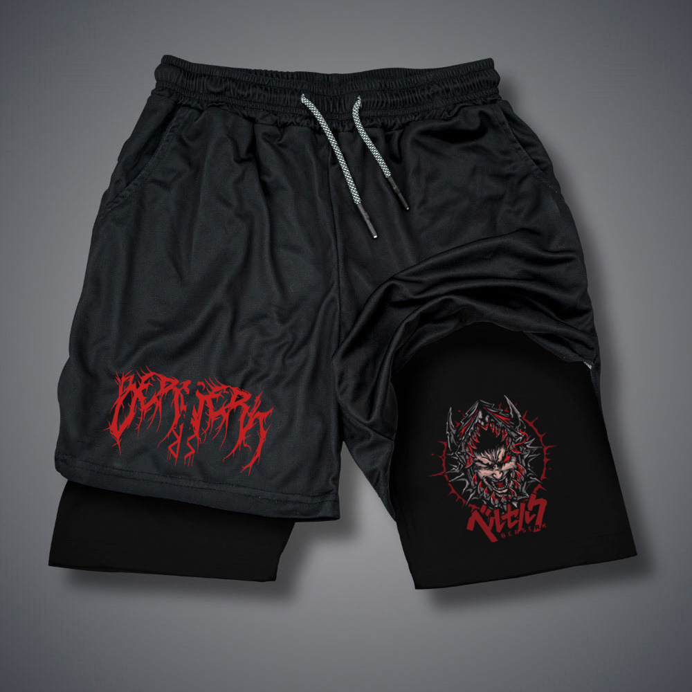 2-in-1 compressieshorts voor heren Gym Workout Hardloopshorts met telefoonzakken Atletische sneldrogende activewear: XL / green