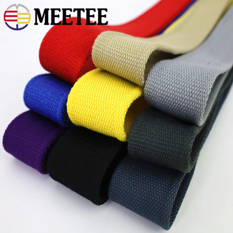 Sangles en coton et Polyester de 2M 45mm 2-2.5mm d&#39;épaisseur, pour sac à dos, étiquette, bande polarisée, accessoires de couture, bricolage