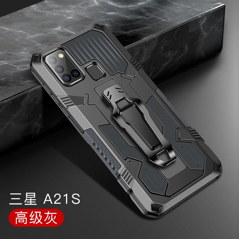 Coque blindée avec Clip de ceinture, étui résistant aux chocs pour Samsung Galaxy A21s A 21s SM-A217F/DS 6.5 pouces A217M: For Galaxy M40S / Gray