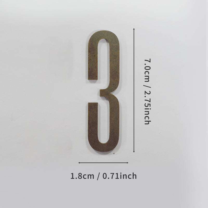 Bronzen deurnummer met magneten 7 cm metalen huisnummer appartement deurnummer voor buiten hotel thuis brievenbuslabel