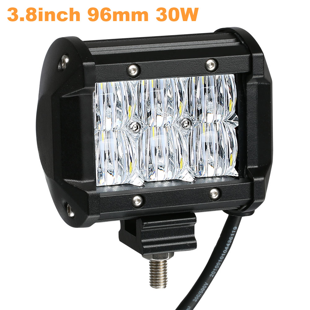 Weketory 4 6,5 4 9,3 12 17 pulgadas 30W 60W 90W 120W 180W 5D Barra de luz LED de obra para Tractor Boat OffRoad 4WD 4x4 camión SUV ATV 12V 24v: 1PC 30W Flood