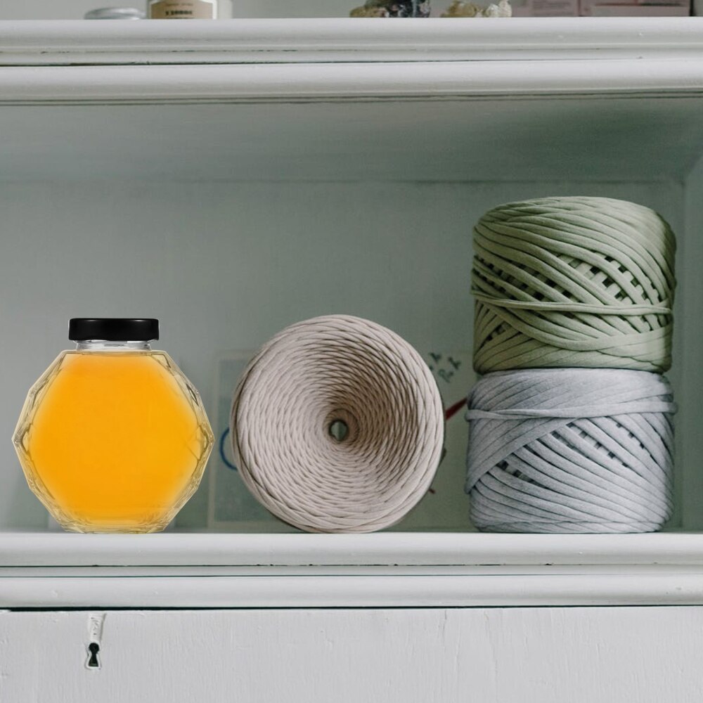 4 pièces D'étanchéité Miel Bocal En Verre Pot de Miel Miel Pot Clair Transparent Pot de Miel