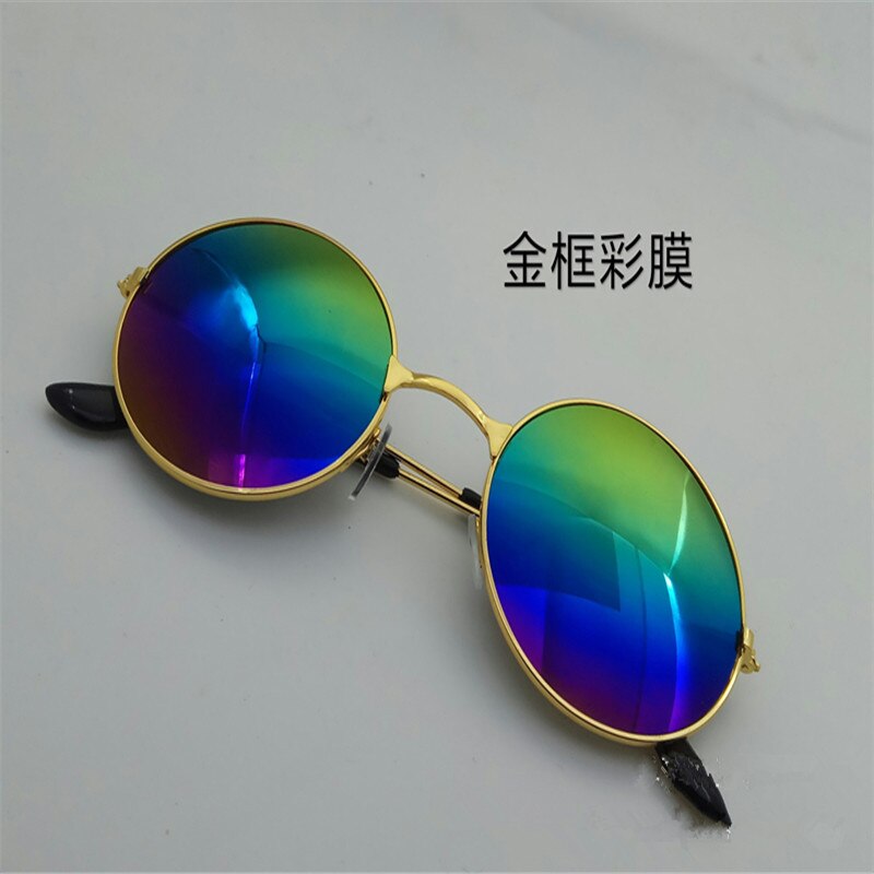 Vrouwen Lens Stijl Mannen Zonnebril Fietsen Punk Eyewear Gafas Frame Retro Zonnebril Ronde Kleurrijke Zonnebril Rijden Metalen Retro P: B