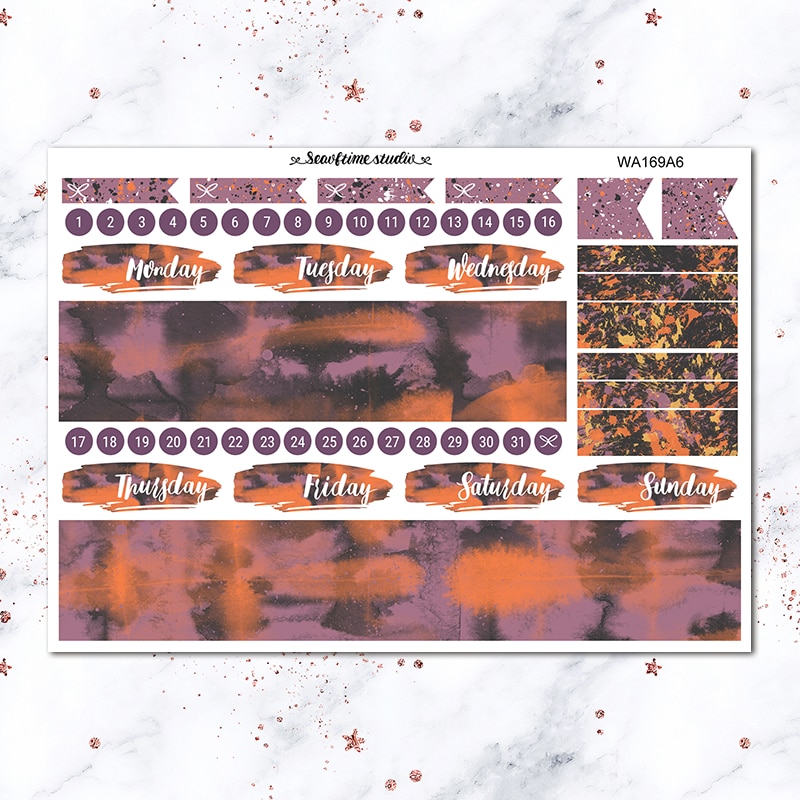 7pcs Retro Halloween theme Weekly list label Decorative Sticker DIY Stationery sticker Scrapbooking album Stickers