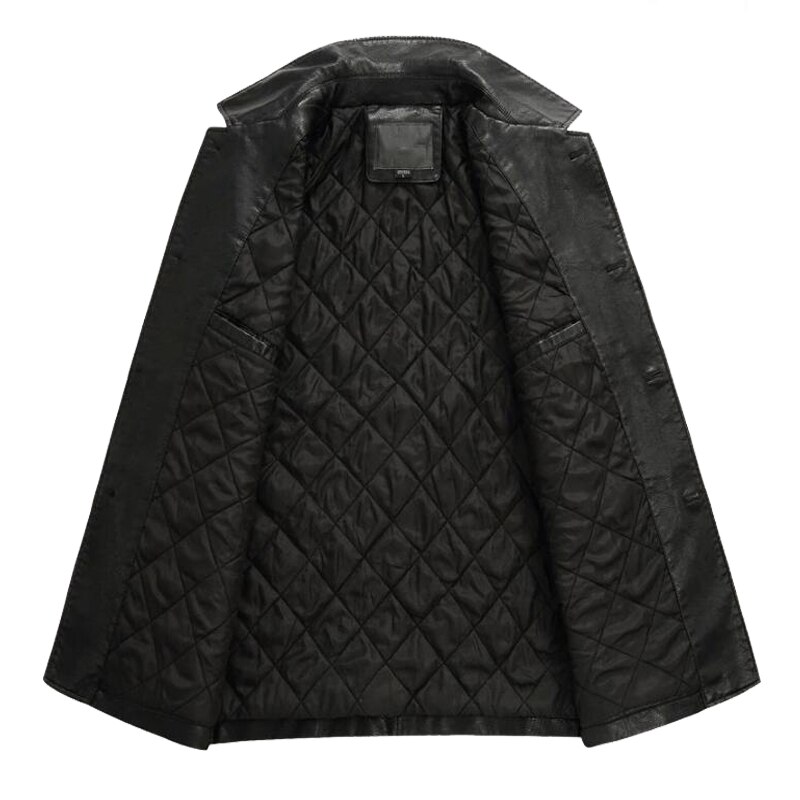 Plus size 4xl skinnjacka herr vinter affärs mjuka skinnjackor herr fritidsjackor man tjocka parkas casaco masculino