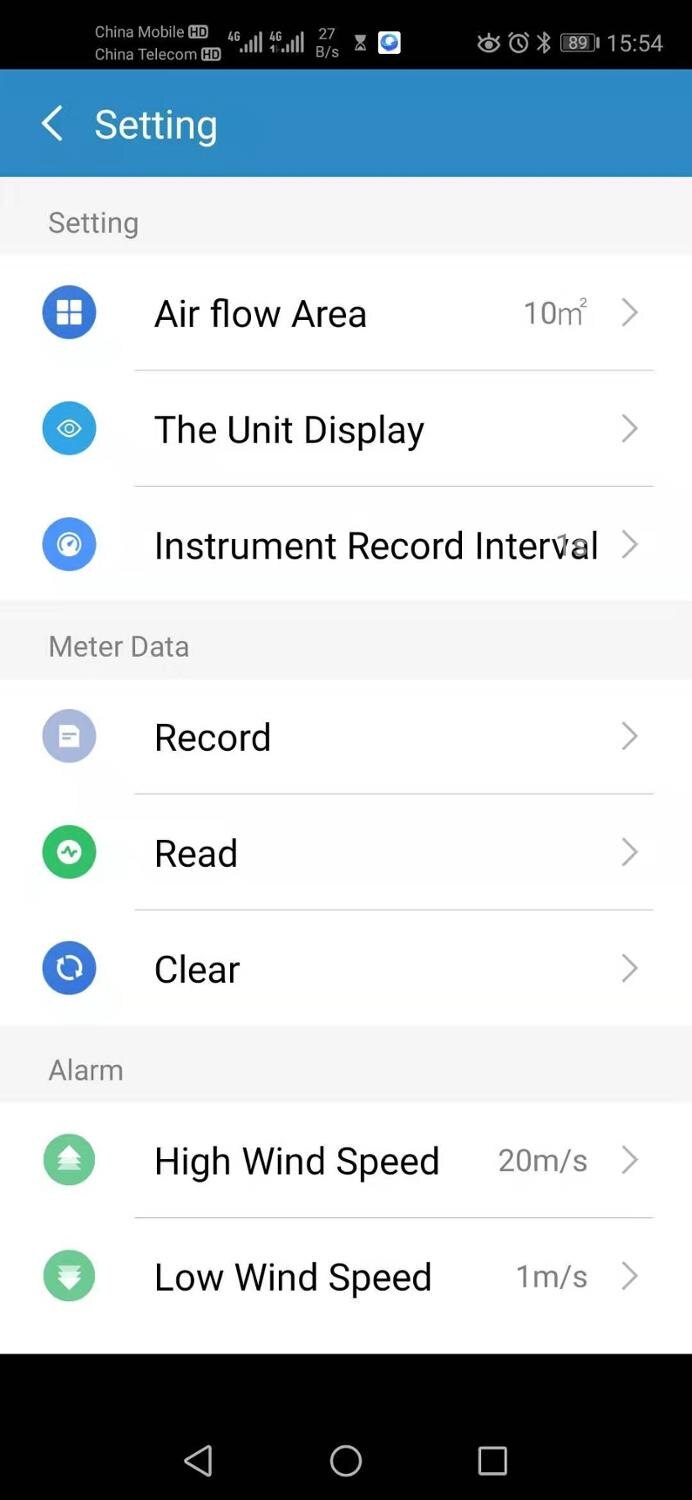 Bluetooth wind anemometer data logger air velocity meter with 999 groups data recording and APP monitoring