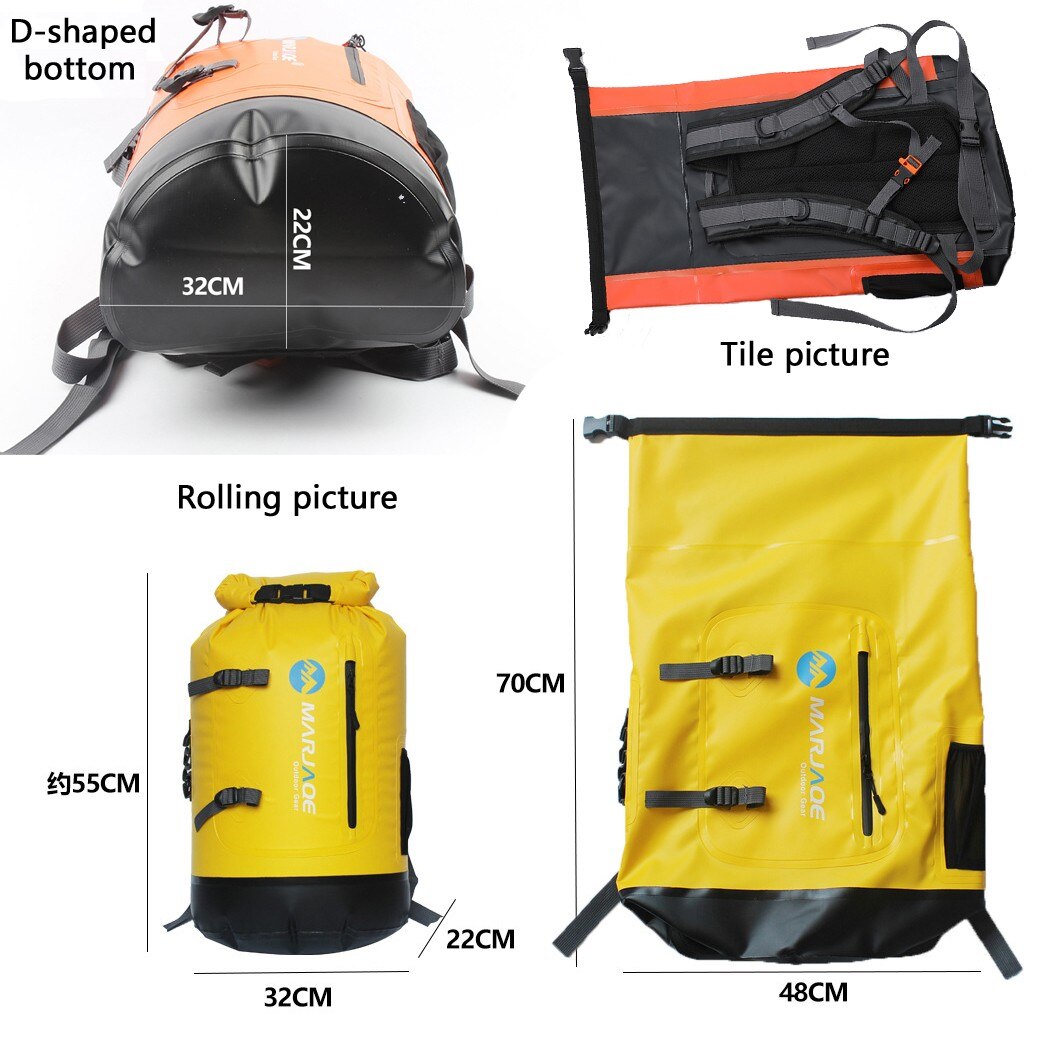 30l waterdichte droge tassen anti-aging ipx 6 zwemrugzakken met oprolbare bovenkant strandtas duikkajakzak 500d pvc-gaasdoekmateriaal