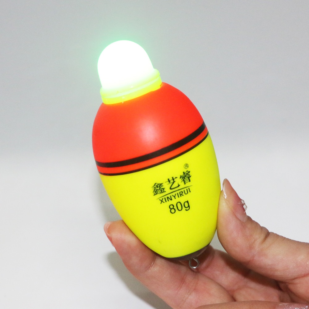 Bâton de pêche flottant électronique, Double lumière Led, 20g – 100g, 2 pièces, accessoires de nuit lumineux, Bobber