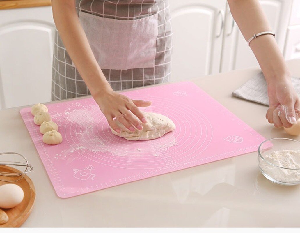 Almohadilla de silicona antideslizante para el hogar, cojín de Panel rodante antiadherente para el hogar, grande, para amasar, cortar harina y pan, almohadilla de silicona para hornear
