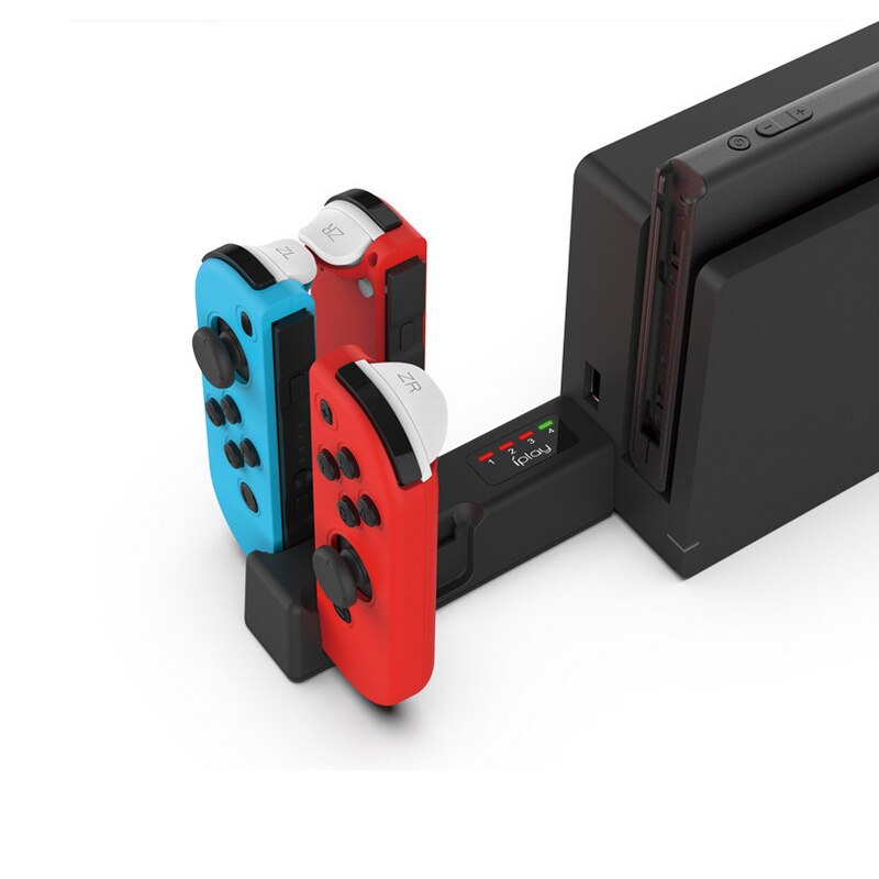 Draagbare Opladen Dock Station Stand Voor Nintendo Switch Vreugde-Con 4 In 1 Lader Met Led Indicator Voor Ns vreugde Con Controller