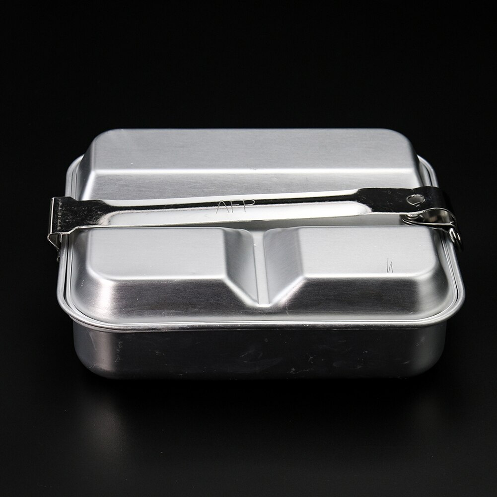 Outdoor Vierkante Aluminium Lunchbox Reizen Camping Barbecue Voedsel Serveren Student Kantine Gestoomde Lunchbox Draagbare