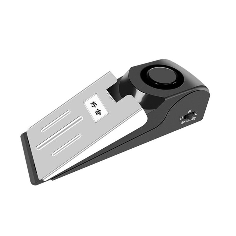 120dB 120dB Door Stop Alarm Portable Vibration Alert Burglar Security Door Stopper Blocking System for Home Travel Wireless