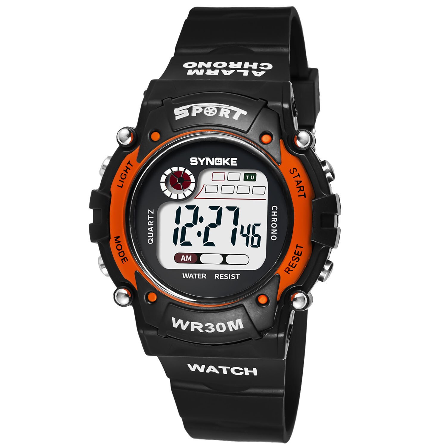 Kinderen Horloges Elektronische Sport Horloge Voor Kinderen Waterdichte Led Wekker Kid Digitale Horloge Jongen Meisje Montre Enfant: Orange