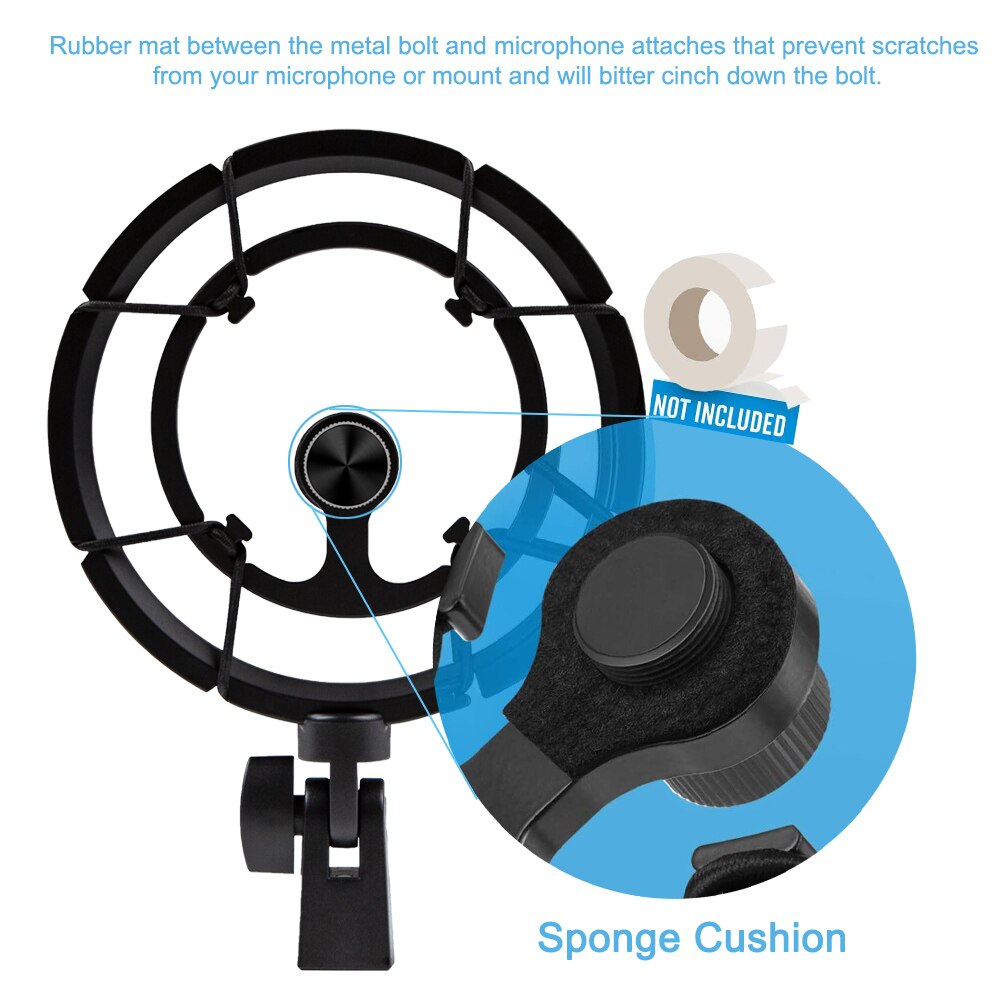 Mic Shock Mount For Blue Microphone Latest Alloy Shockmount Reduces Vibration and Shock Noise Matching Boom Arm Microphone Stand
