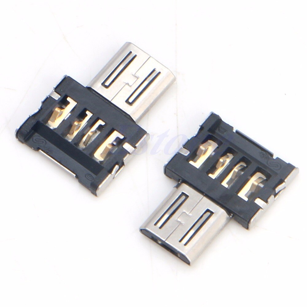 2Pcs USB Micro Male to USB Female OTG Adapter Converter For Phone Android Tablet