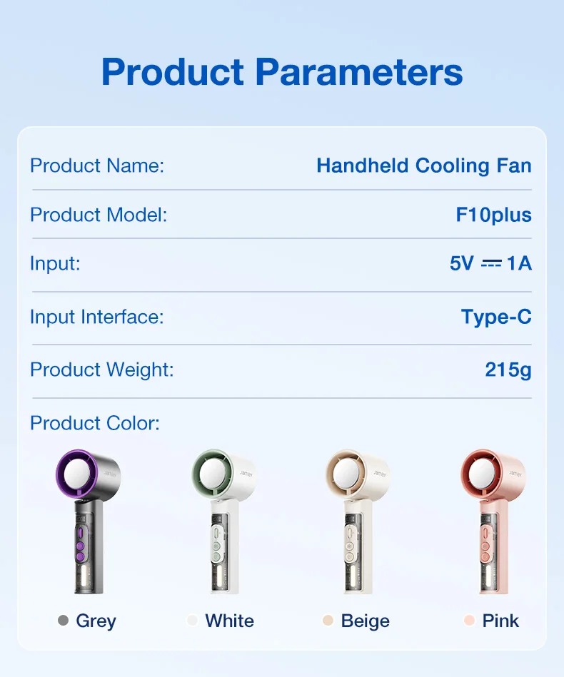 Summer Cooling Portable Handheld Turbo Fan 13000RPM 199 Gears Super Strong Wind 6500mAh Long Battery Life Outdoor Camping Tools