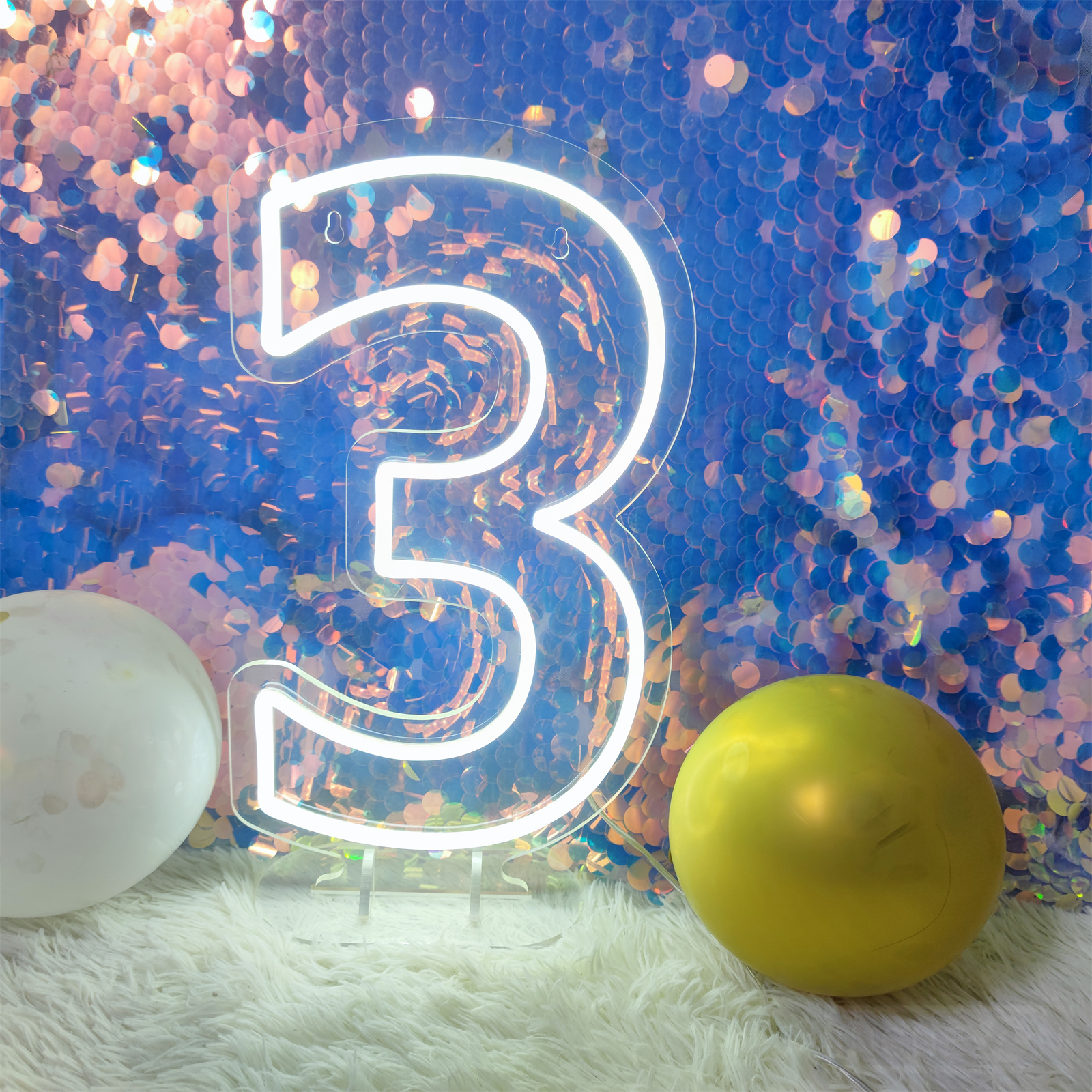 Letrero de neón con números, luces acrílicas de cumpleaños de 0 a 9 con interruptor para aniversario, boda, , negocios, salón de belleza, decoración de pared, 40cm