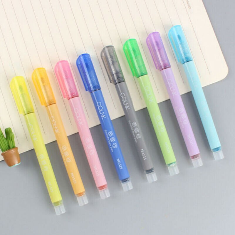 Dobbelt linje pen metallisk farve magiske konturpenne diy album highlighter markering penne til maling kontor skoleartikler