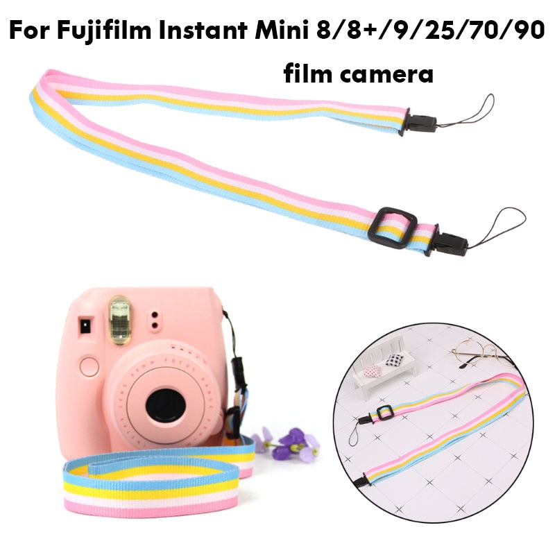 1.2M Kleurrijke camera strap Verstelbare Camera Schouder Draagriem Riem Voor Fujifilm Instax Mini 9/8/8 +/25/70