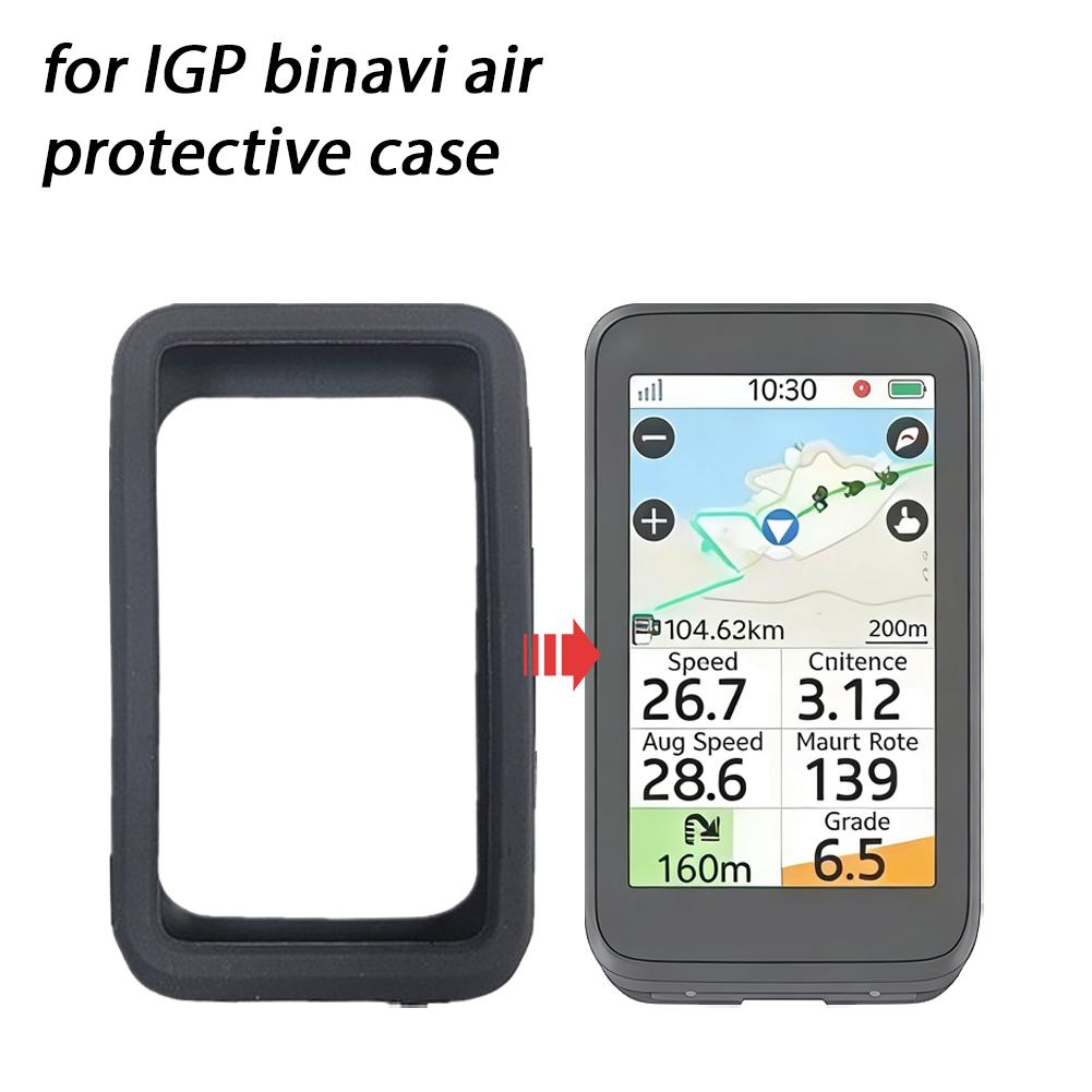 Für iGPSPORT BiNavi Luft Silikonhülle Displayschutzfolie Schutzhülle für GPS Fahrradcomputer Haut Fahrradzubehör: Default Title