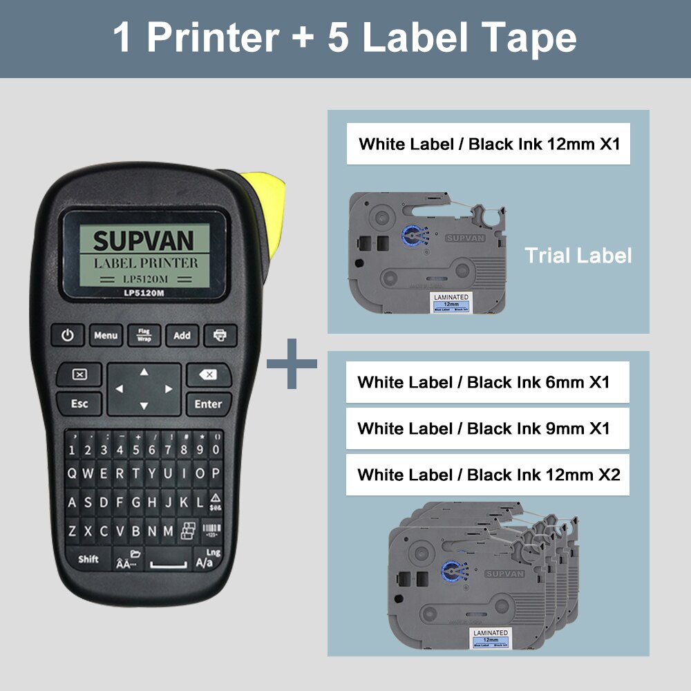 Supvan LP5120M Portable Wireless Label Printer Handheld Label Maker Industrial Labels Printer Printing Machine