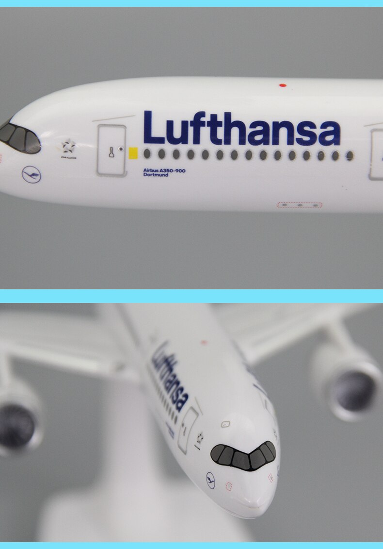 26.8Cm 1:250 Plastic Duitsland Air Lufthansa Airways Airbus 350 A350-900 Airlines Vliegtuigen Geassembleerd Vergadering Airplane Model Plane