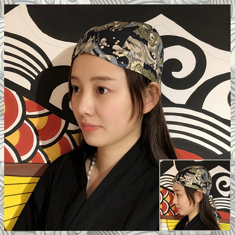 Cuisine Headscarf Chef&#39;s Hat Japanese Restaurant Uniforms Sushi Cook Cap Unisex Kitchen Job Japanese Sushi Hat: Yellow