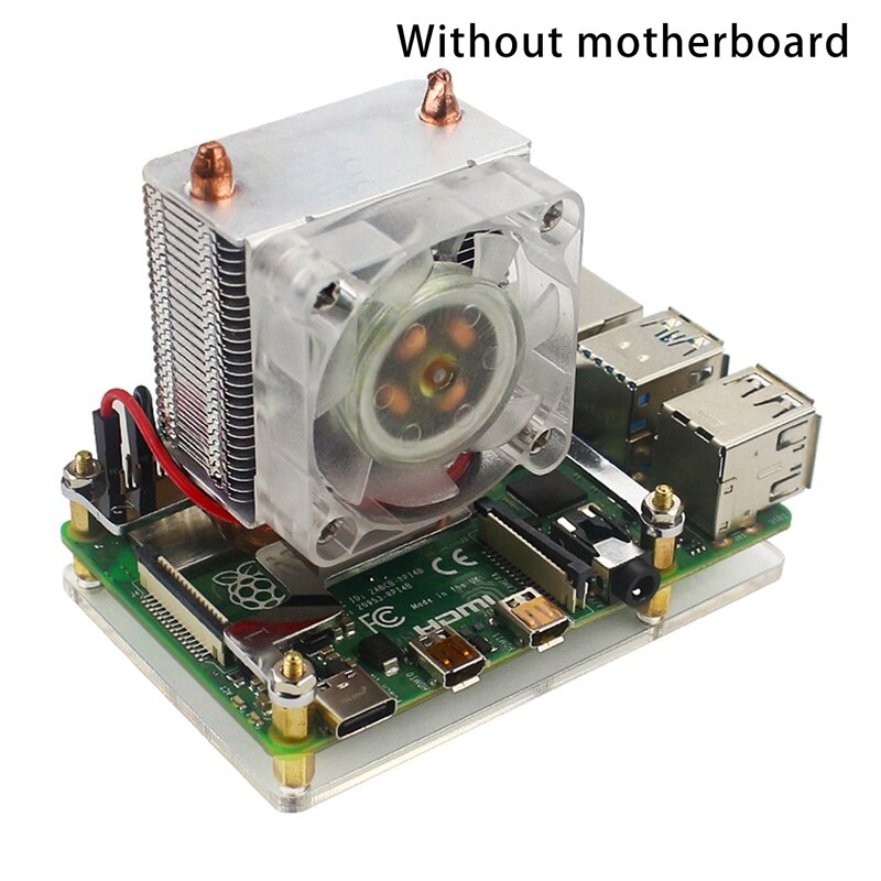 for Raspberry Pi Shell 4 B / 3B / 3B ICE Tower Cooling Fan V2.0 Super Heat Dissipation 7 Colors Vertical