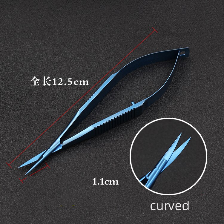 Tandsaks i titanium/rustfrit stål, oftalmologiske instrumenter til øjenkirurgi, 12.5cm hornhindesakse: Børstet skifer
