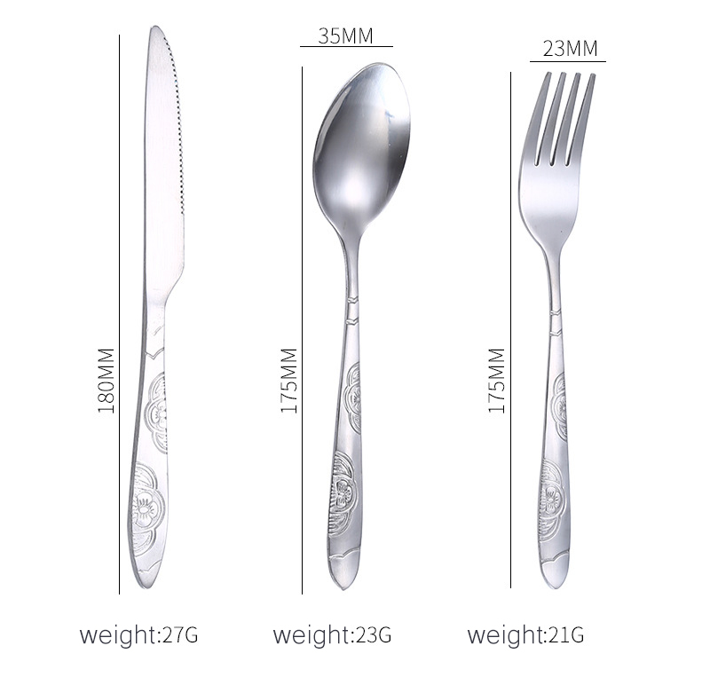 4 pcs silver tableware set / silver stainless steel tableware coffee spoon tableware kitchen dinner tableware portable tableware
