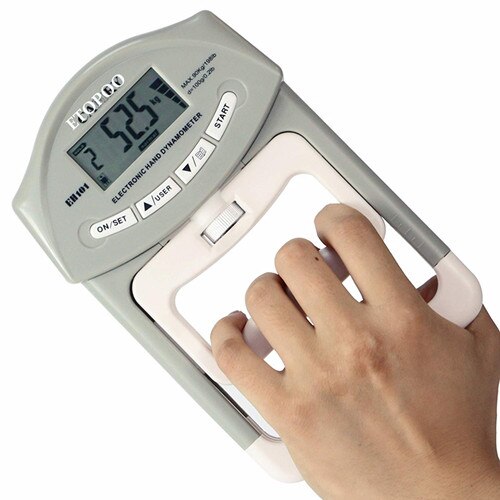 Electronic hand dynamometer digtial hand grip Health Tester Strength Meter Hand Power Meter Strength Training Gripper: GREY