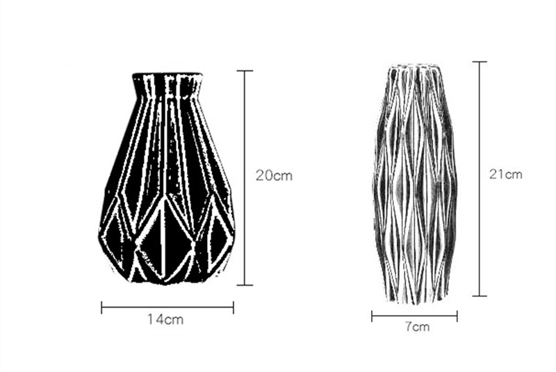 Blumenvase Dekoration Zuhause Kunststoffvase Weiß Nachahmung Keramik Blumentopf Blumenkorb Nordische Dekoration Vasen für Blumen
