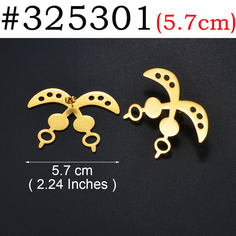 Anniyo African Ancient Cultural Symbol Stud Earrings Stainless Steel Akofena Adinkra Gye Nyame Sankofa Ethnic Jewelry #325101: Imitation Rhodium Plated