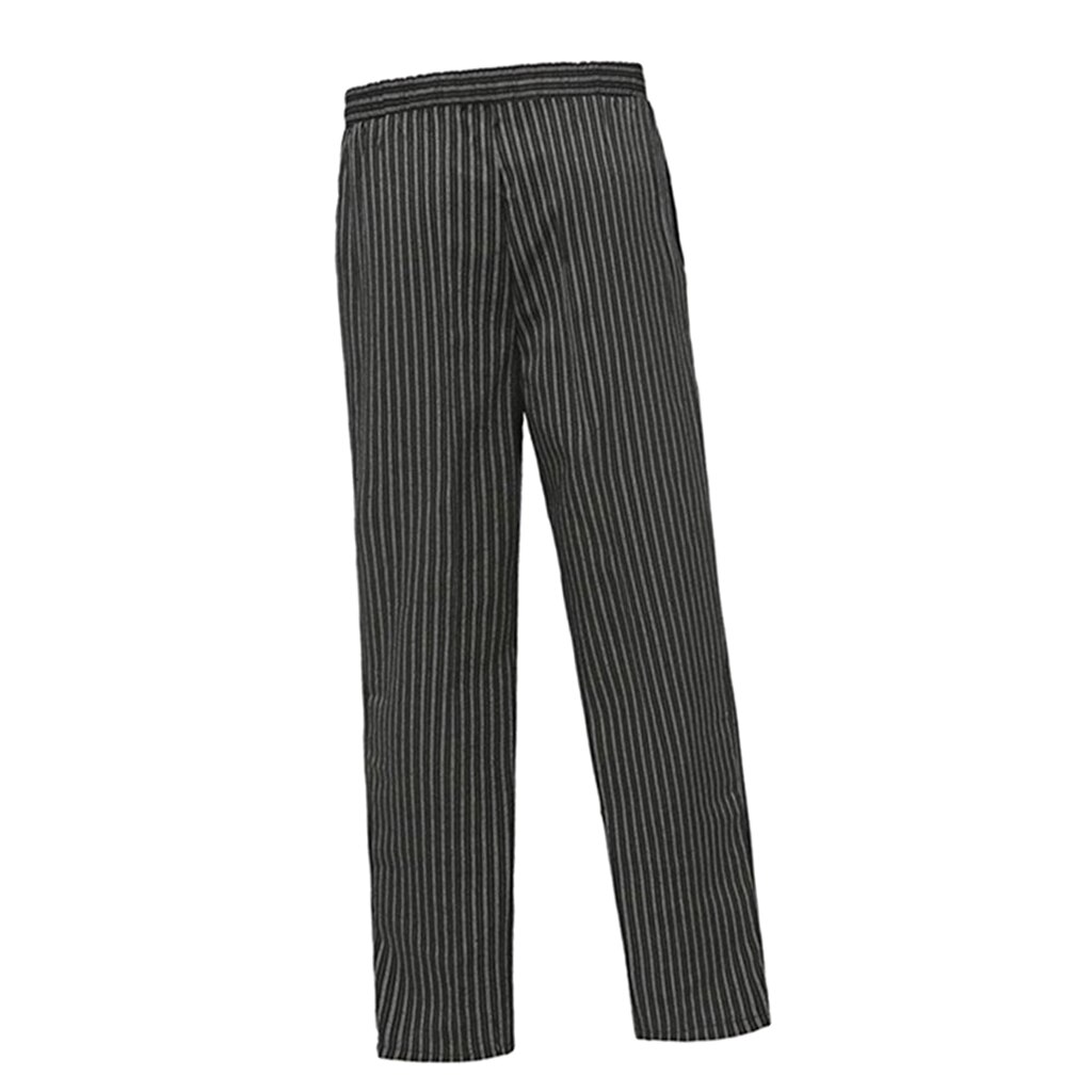 Chef Pants Hotel Working Pants Waiter Overalls Uniforms Pants Cooking Pants: TypeH Black White S
