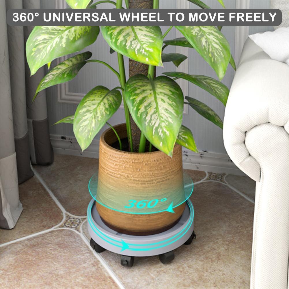 Plant Stand Indoor Planter Caddy Round Flower Pot Mover Trolley Plant Caddy Stand Wheels Rolling Outdoor Garden Supplies