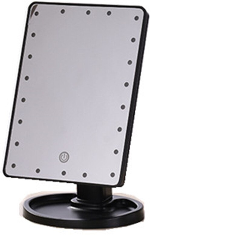 Espejos de maquillaje profesionales con luz LED rosa, luz LED ajustable, espejos de pantalla táctil 16/22, belleza, espejos, cepillo de pestañas: 22LED black