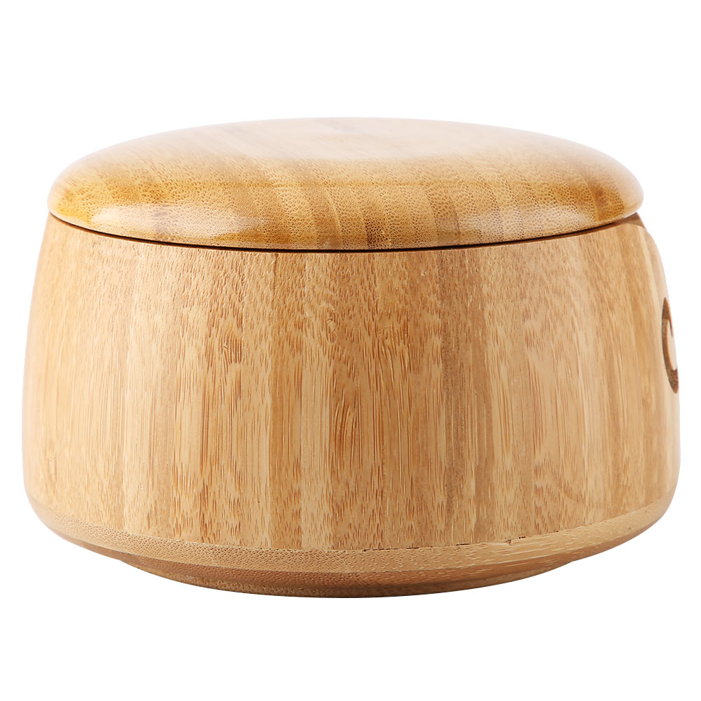 15 x 15 x 9cm bambusgarnskål garnholder med aftageligt låg til strikning og hækling