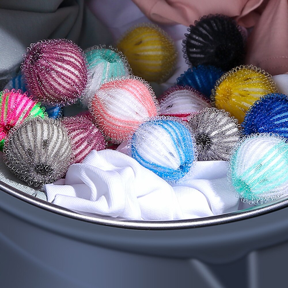 6pcs Nylon Laundry Ball Decontamination Washing Machine Washing and Protecting Ball Sticking and Removing Hair Removal Cleaning
