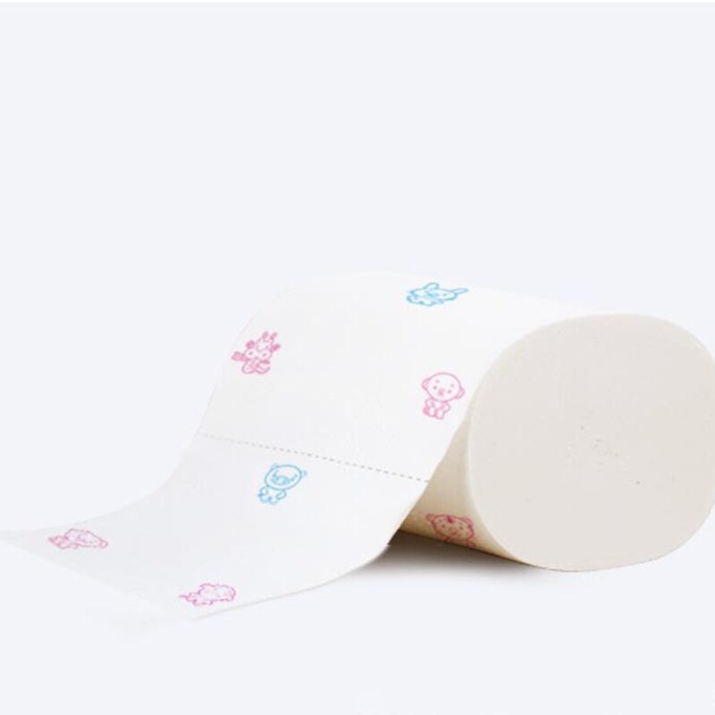 Rollo de papel de baño estampado de dibujos animados para el hogar, para sala de estar, papel higiénico de capa, 1 Uds.