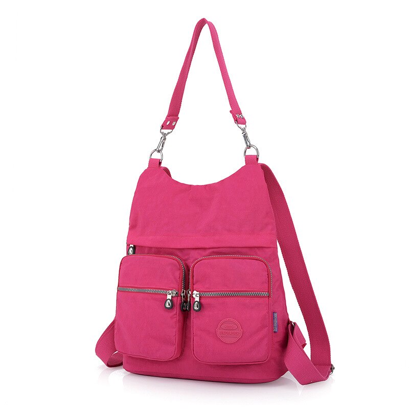 Jinqiaoer Kleur Vrouwelijke Tas Waterdichte Nylon Tas Vrolijk Grote Capaciteit Rugzak Beknopte Sfeer Rugzakken Boodschappentas
