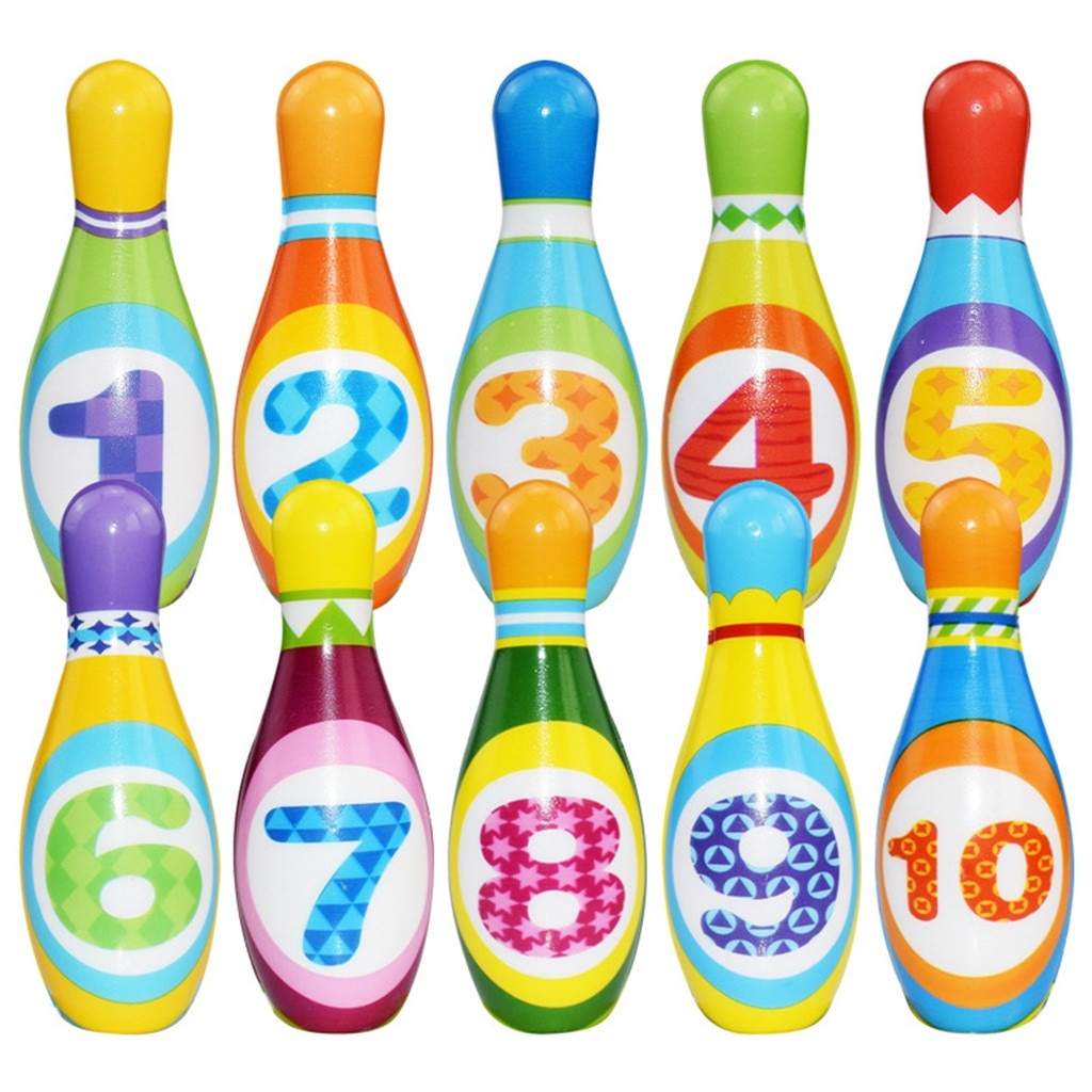 Bowling Set Speelgoed Kind Ouder-kind Outdoor Speelgoed 10 Kleurrijke Zachte Foam Bowling Pins 2 Bal Indoor Speelgoed Toss voor Kinderen Snuisterij