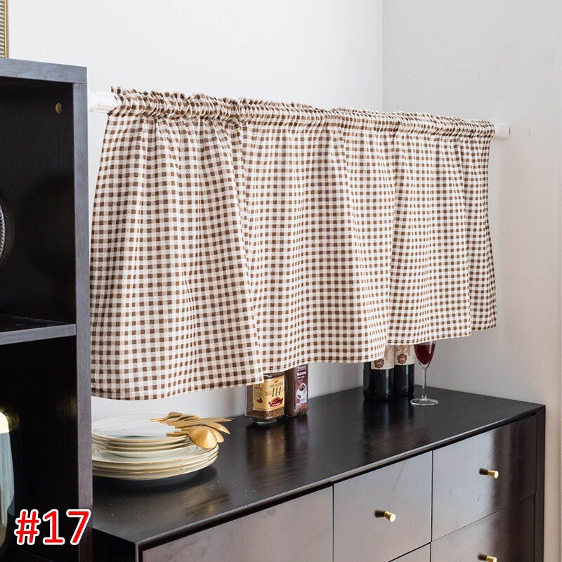 Rideau de cuisine, Court Rideau,Imprimé Rideau pour Armoire,Floral Demi-Rideau ,Drapés pour Fenêtre,Café Décoration du Salon: S17 Short Curtain