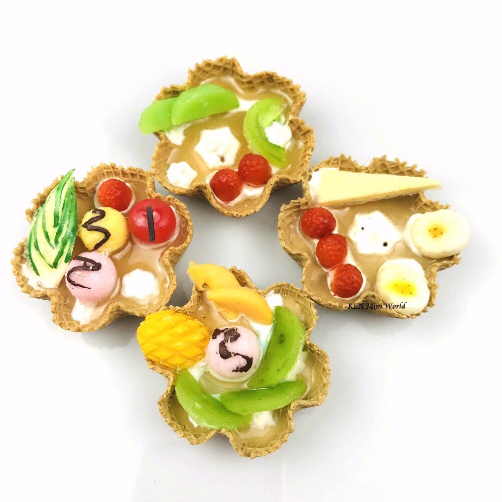 Nowy 2 sztuk/partia 1/6 skala miniaturowy deser śliczne 4 styl ciasto pączek dla Blyth Lalka Dom dekoracje udawaj jedzenie