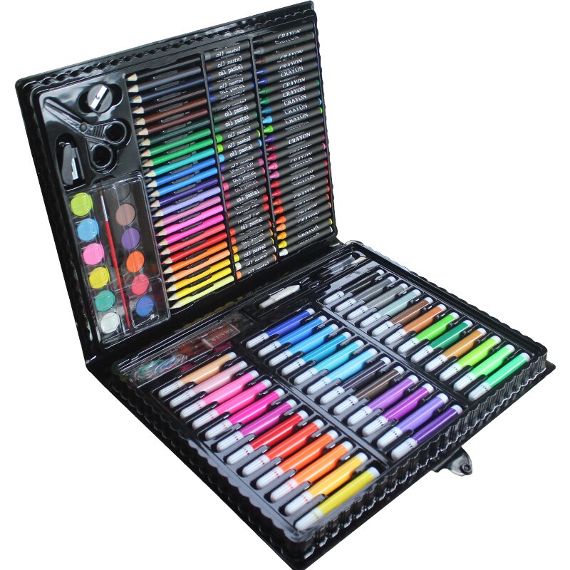 150pcs Children Drawing Set Art School Supplies Painting Set Tools Palette Crayons Markers Brush Pen Painting Tools Kids