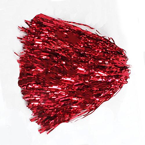 1pc metálico cheerleader cheerleading dança festa equipe combinar esportes pom poms para festivais esportes jogos festas concertos: Vermelho