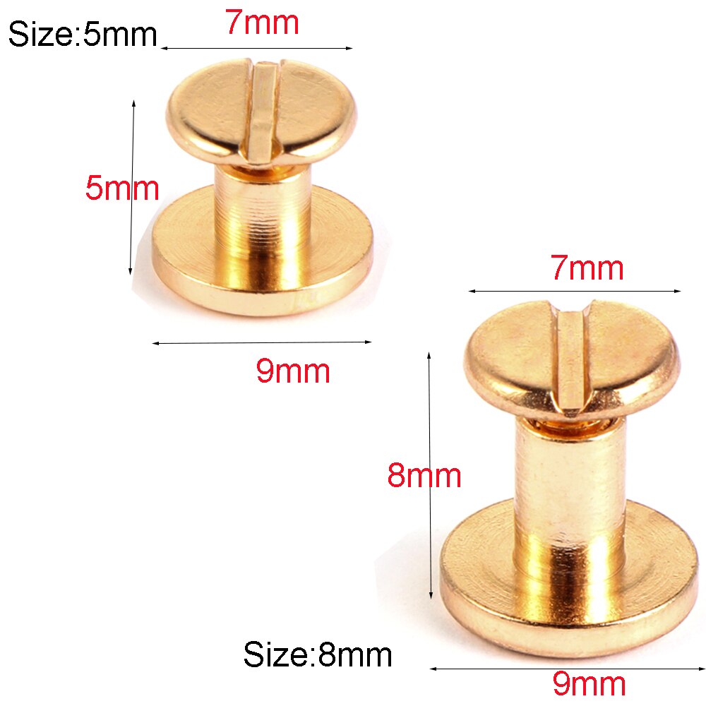 20Pcs Schraube Nagel Nieten Für Leder Handwerk Gürtel Feste Messing Nagel Nieten Schrauben Tuch Taste Dekoration Nagel DIY sammelalbum