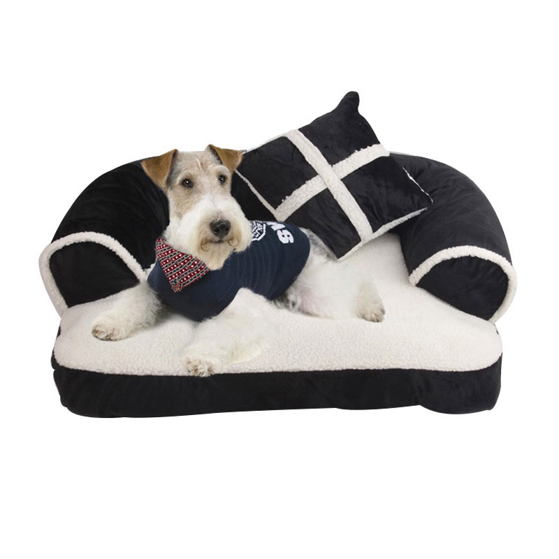 Hond Bed Warme Comfortabele Winter Luxe Hond Sofa Met Kussen Afneembare Wassen Hond Bed Mat