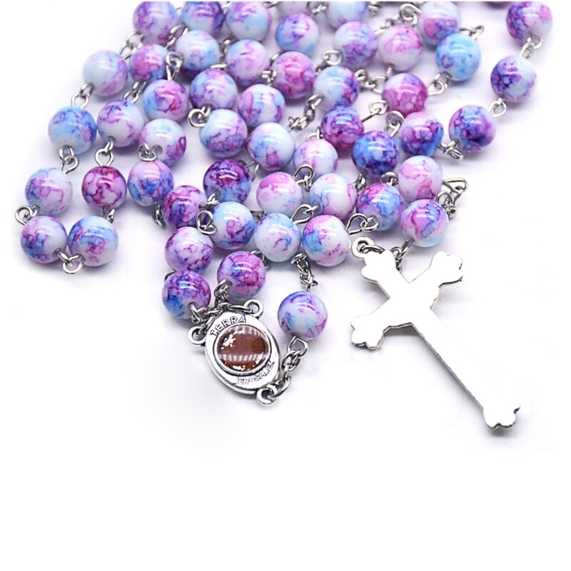 ROCEEI 50 Pcs Catholic Rosary Necklace 4 mm Glass Beads Rosary Favors Crucifix Prayer with Faux Pearl with Heart Shaped Box and Organza Bag for First Communion Baptism (White ROCEEI 50 Pcs Catholic Rosary Necklace 4 mm Glass Beads Rosary Favors Crucifix Prayer with Faux Pearl with Heart Shaped Box and Organza Bag for First Communion Baptism (White
